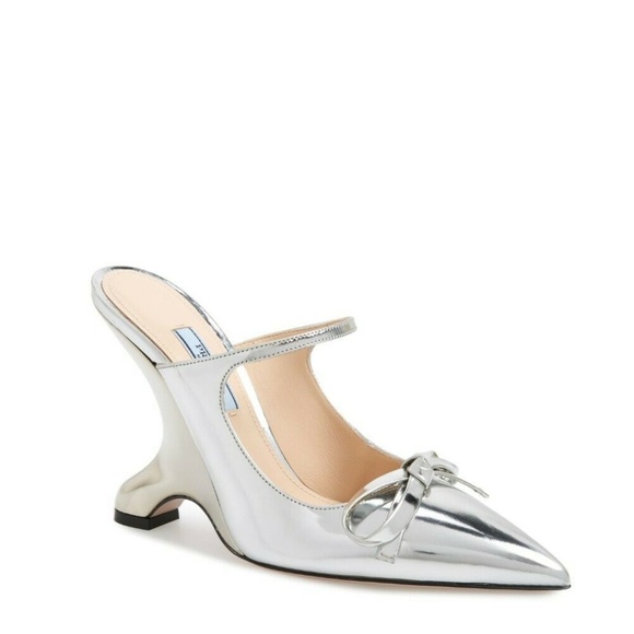 Prada Shoes - PRADA NEW Fin Heel Mule Shoes Size US Size 7.5